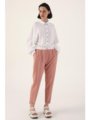 PUDRA01-BELI Lastikli Havuc Pantolon