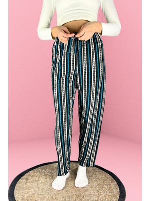 Dreamy Soft Kadife Dokulu Desenli Süet Pijama Altı Pantolon