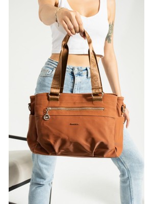 Kadın Omuz Çantası Vegan Deri 35*25 cm Çapraz Askılı Postacı Çanta Saten Kumaş Mega Çanta Kol Çantası