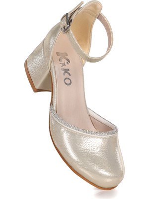 Kiko Kids Ressa Vakko Taşlı Kız Çocuk 5 Cm Topuklu Sandalet Abiye Ayakkabı