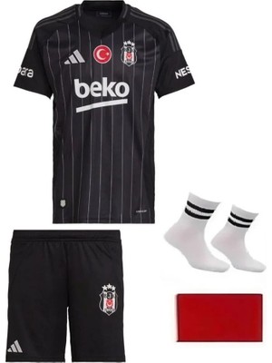 Yenteks .beşiktaş. Siyah  Çocuk Forma Takımı 4 Parça Çorap+Bileklik