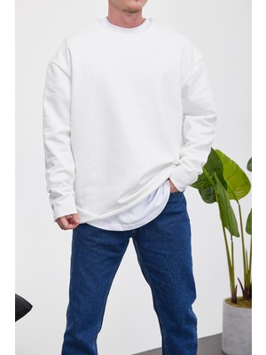 Nomarc Pis Yaka Beyaz Sweatshirt