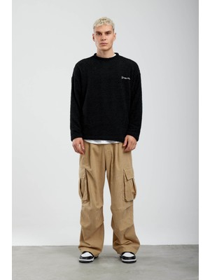 Nomarc Siyah Siyah Peluş Kazak