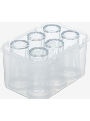 Nurgaz Bardak Taşıma Koruma Aparatı Kutusu Plastik 6'lı Rakı Bardaklığı