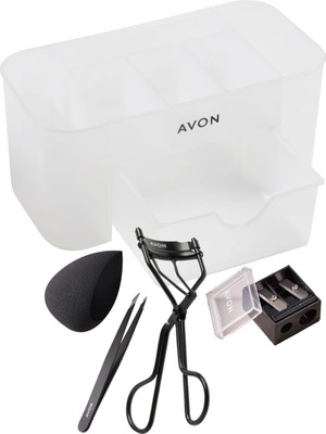 Makyaj Süngeri, Kirpik Kıvırıcı, Kalemtıraş, Cımbız ve Makyaj Organizeri Paketi