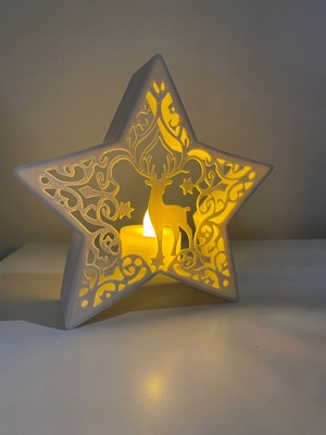 Özel Şık Tasarım LED Tealight LED Mumlu Yeni Yıl Geyik Yılbaşı Dekoratif LED Mum Dahıl