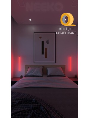 Neeko 2 Adet Mini Duvar Aplik Uzaktan Kumandalı Rgb LED 16 Renk