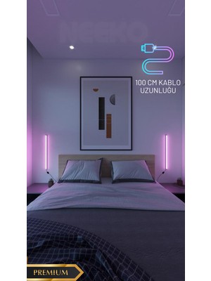 Neeko 2 Adet Mini Duvar Aplik Uzaktan Kumandalı Rgb LED 16 Renk