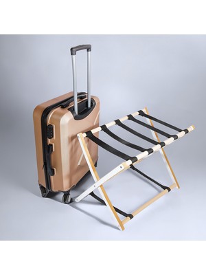 Dzgn Home Ahşap Otel Tipi Katlanır Valizlik, Valiz Sehpası Otel Odası Bavulluk, Bavul Açma Sehpası