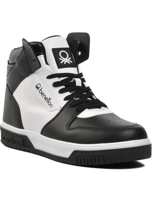 Benetton Siyah-Beyaz Erkek Hi Sneaker
