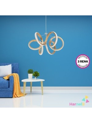 Harnelli Modern Tasarım 30 cm Çap 3 Renk Yanabilen Ledli Avize