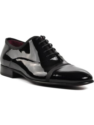 Pierre Loti Ayakmod Siyah Rugan Erkek Klasik Ayakkabı