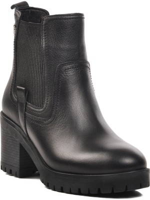 Voyager Siyah Deri Kadın Bot