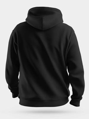 Nirvoda Kedi ve Kaplan Evrimi Siyah Baskılı Unisex Kapüşonlu Sweatshirt