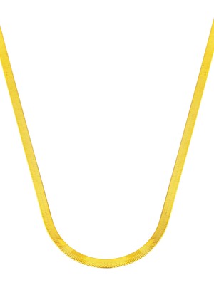 Bilezikci 3 mm Enli 22 Ayar Altın Ezme Zincir Kolye 45 Cm.