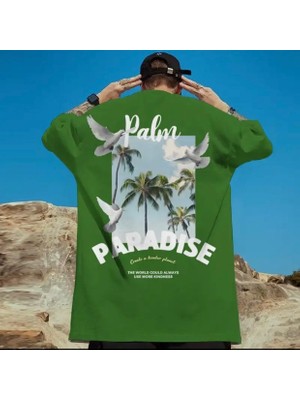 Amor Man Büyük Beden Özel Tasarım Paradise Sırt Baskılı Yeni Stil Battal Erkek T-Shırt