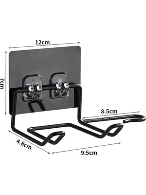 Robinanka Fön Makine Askısı Siyah Yapışkanlı Fön Makine Tutucu