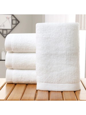 6 Adet Otel Havlusu Pamuklu 50X90CM Beyaz El Havlusu Saç Havlusu 210GR Havlu