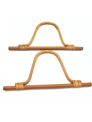 Çanta Aksesuar 27 cm Gerçek Bambu Çanta Sapı Açık Renk