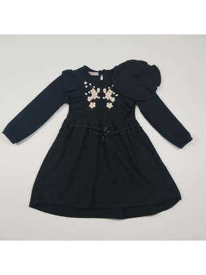 Kız Çocuk Uzun Kollu Şapkalı Kaşe Elbise