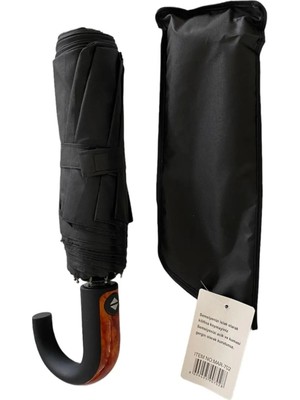 Dekoratif Ahşap Saplı Baston Model Tam Otomatik Rüzgarda Kırılmayan Şemsiye