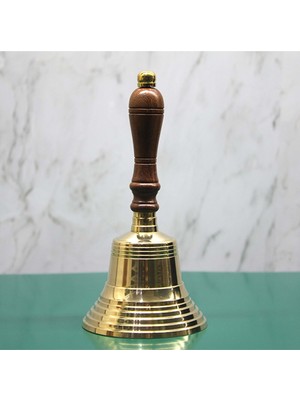 Ahşap Pirinç Başlı El Çanı 17*8 cm