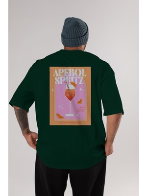 Aperol Spritz 2 Arka Baskılı Oversize T-Shirt Erkek Kadın Unisex %100 Pamuk Bisiklet Yaka Tişort
