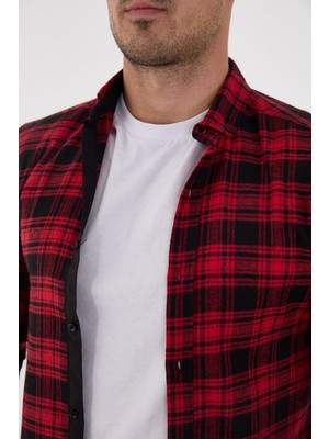Jack Carisma. Flanel Ince Oduncu Ekose Slim Fit Gömlek