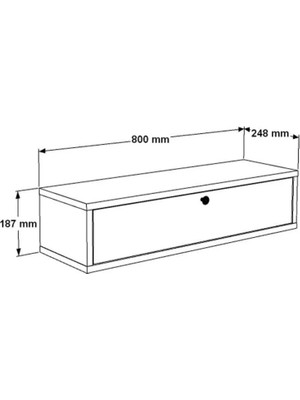 White Dekor 80  cm  Dresuar Duvara Monte Beyaz Hol Antre