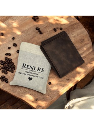 Klasik Kahverengi Deri Cüzdan Kartlıklı