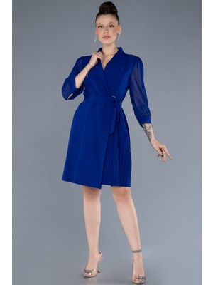 Kapri Kol Kruvaze Yaka Kısa Davet Elbisesi ABK1840