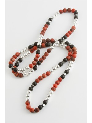 Feryal Hematit Ceyt Onix Doğaltaş Kolye