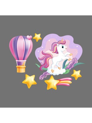 Unicorn Set Çocuk Odası Duvar Sticker (6 Parça)