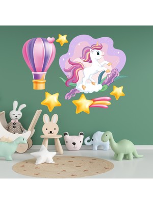 Unicorn Set Çocuk Odası Duvar Sticker (6 Parça)