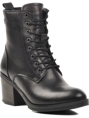 Voyager M&M Giyim Store Rosso Siyah Cilt Topuklu Bot