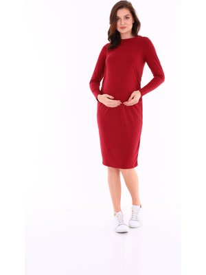 Meghan L.A Hamile Fitilli Esnek Yumuşak Kumaş Elbise