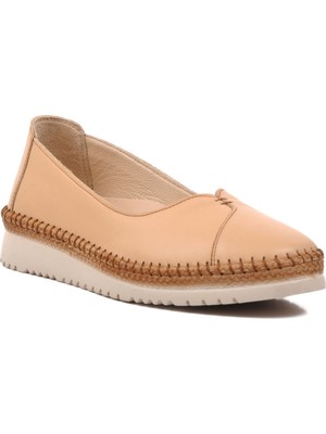 Bulldozer Bej Haki Deri Kadın Günlük Ayakkabı