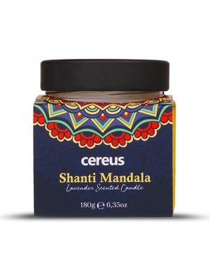 Cereus Shanti Mandala Lavanta Kokulu Doğal Soya Mum (180 Gr)