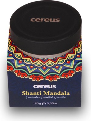 Cereus Shanti Mandala Lavanta Kokulu Doğal Soya Mum (180 Gr)