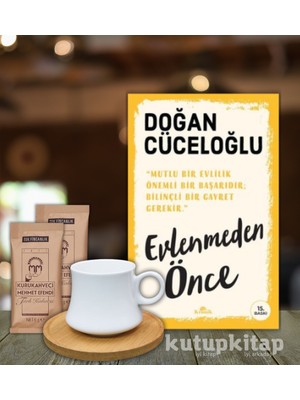 Evlenmeden Önce Doğan Cüceloğlu Kitap Bambu Fincan ve Kahve Hediye Seti Kutupkitap