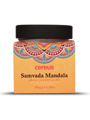 Cereus Samvada Mandala Yasemin Kokulu Doğal Soya Mum (180 Gr)