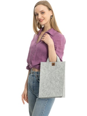 DileKolay Butik Tasarım Keçe El Çantası - Basic Orta Boy- 24X33X8CM