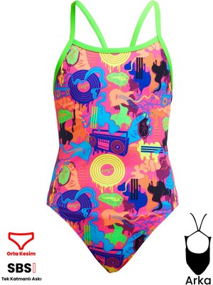 Funkita Ss Lotsa Pop Kız Çocuk Antrenman Mayo, Ince Askılı