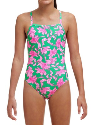 Funkita Stp Blossom Fly Kız Çocuk Antrenman Mayo, Çift Çapraz Sırt