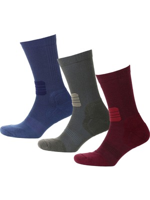 Thermoform Active Çorap Unisex 3'lü Paket Bordo-Haki-Lacivert
