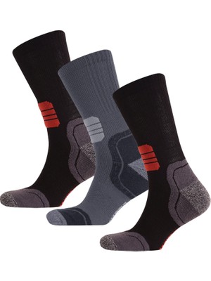 Thermoform Running Çorap Unisex 3'lü Paket Siyah-Antrasit