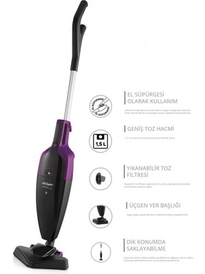 Arzum AR4075 Pronto Lux 2'si 1 Arada 800 W Dikey Süpürge