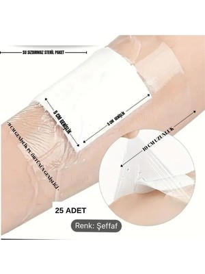 Ds Sağlık Su Geçirmez Şeffaf Pu Film Pedli Örtü- Deniz,havuz,banyo Örtüleri 9cm * 10 cm (25 Adet)