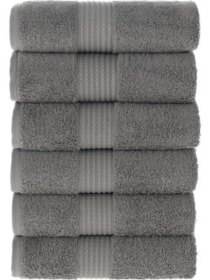 Maura Home Tomurcuk %100 Pamuk 6'lı El Havlusu Seti | 50X100 cm | Antrasit