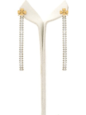 Stainless Steel Yonca Desenli Sallantılı Küpe